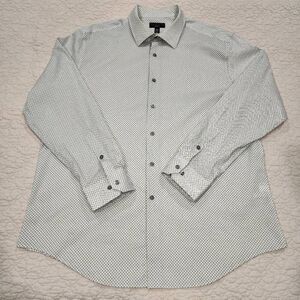 Alfani  Men's White Slim Fit Long Sleeve Shirt Size large 17-17.5x34/35